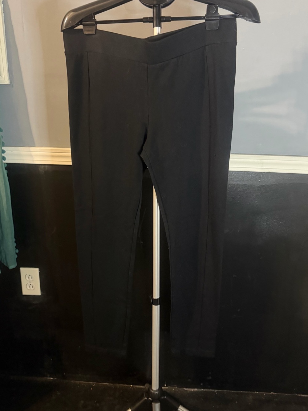 Cabi Womens Dark Black Heavy Knit Stretch Pants Size Large Style 3211